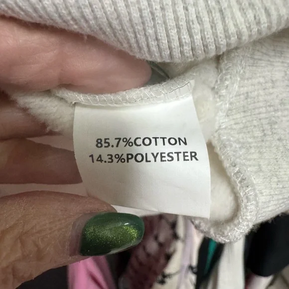 QUEEN OF SPARKLES Light Gray Sweatshirt with Turkey Design Small (oversized) - Picture 5 of 6